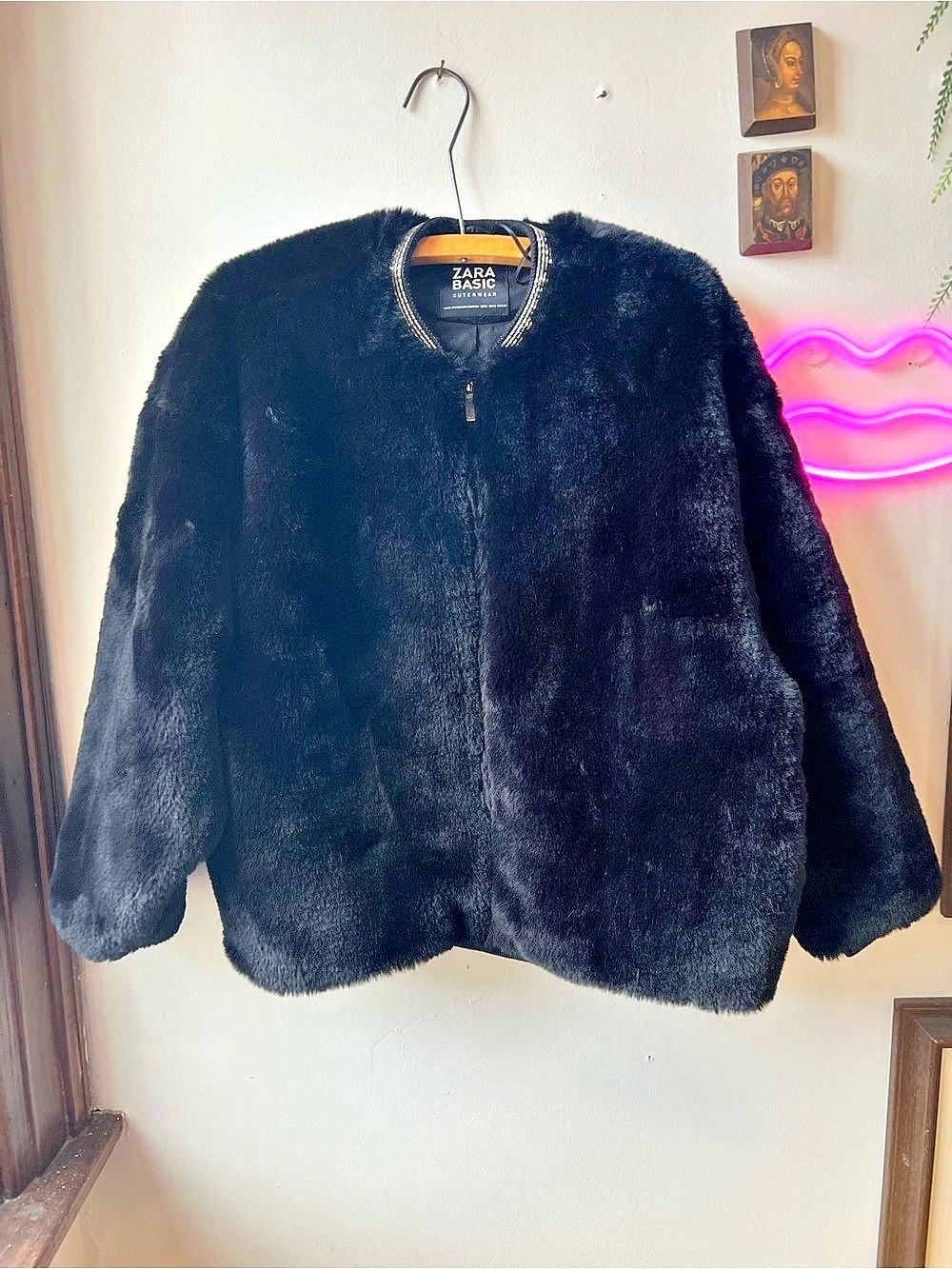 Zara Black Teddy Jacket